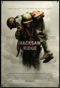 2g658 HACKSAW RIDGE advance DS 1sh '16 Andrew Garfield as PFC Desmond Doss, directed by Mel Gibson!