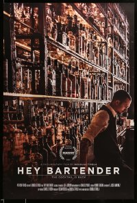 2g671 HEY BARTENDER 1sh '13 bartending documentary, Tony About-Ganim, great image of many bottles!