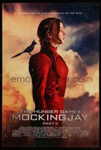2g689 HUNGER GAMES: MOCKINGJAY - PART 2 advance DS 1sh '15 Jennifer Lawrence in front of clouds!