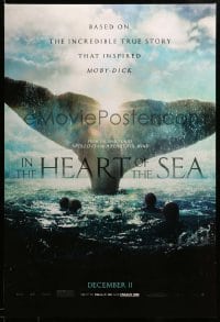 2g699 IN THE HEART OF THE SEA teaser DS 1sh '15 December style, Ron Howard, huge whale tail!