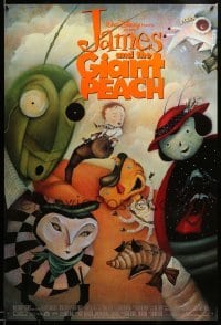 2g719 JAMES & THE GIANT PEACH 1sh '96 Walt Disney, Roald Dahl, wonderful Lane Smith artwork!