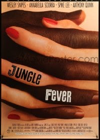 2g724 JUNGLE FEVER DS 1sh '90 Spike Lee, Wesley Snipes, Annabella Sciorra, interracial romance!