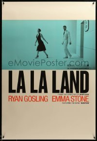 2g736 LA LA LAND teaser DS 1sh '16 Ryan Gosling, Emma Stone leaving stage door, with rating design!