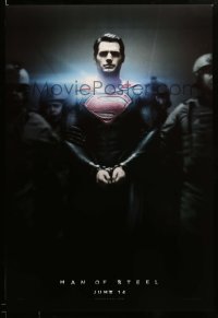 2g777 MAN OF STEEL teaser DS 1sh '13 Henry Cavill in the title role as Superman handcuffed!