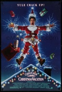 2g802 NATIONAL LAMPOON'S CHRISTMAS VACATION DS 1sh '89 Consani art of Chevy Chase, yule crack up!