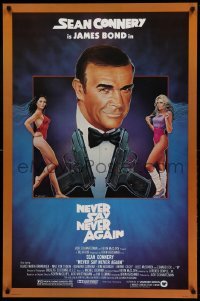 2g809 NEVER SAY NEVER AGAIN 1sh '83 art of Sean Connery as James Bond 007 by Obrero!