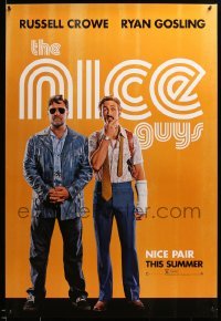 2g810 NICE GUYS teaser DS 1sh '16 image of Ryan Gosling and Russell Crowe against orange background!