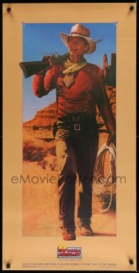 2g227 NOSTALGIA MERCHANT 20x40 video poster '86 Rodriguez art of The Duke, John Wayne!