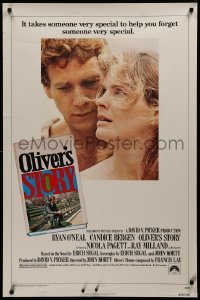 2g817 OLIVER'S STORY 1sh '78 Ryan O'Neal & Candice Bergen, Ray Milland!