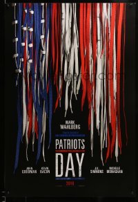 2g826 PATRIOTS DAY teaser DS 1sh '16 Peter Berg, Mark Wahlberg, U.S. flag made out of shoe laces!