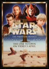 2g232 PHANTOM MENACE 20x28 video poster '99 George Lucas, Star Wars Episode I, cast image!
