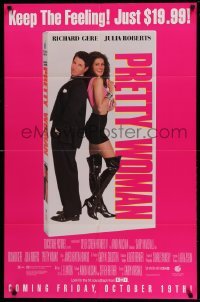 2g233 PRETTY WOMAN 26x40 video poster '90 prostitute Julia Roberts loves wealthy Richard Gere!