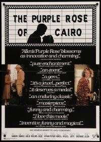 2g234 PURPLE ROSE OF CAIRO 27x39 video poster '85 Daniels steps out of movie into Farrow's life!
