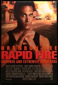 2g847 RAPID FIRE style B int'l DS 1sh '92 Powers Boothe, Nick Mancuso, great images of Brandon Lee