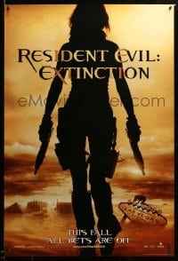 2g854 RESIDENT EVIL: EXTINCTION teaser DS 1sh '07 sexy Milla Jovovich in zombie killing action!
