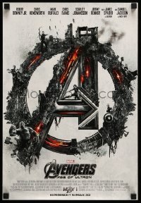 2g151 AVENGERS: AGE OF ULTRON mini poster '15 Marvel, cast in title over white background!