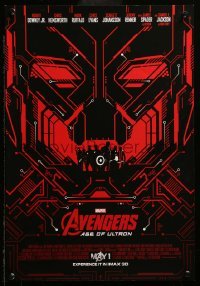 2g152 AVENGERS: AGE OF ULTRON IMAX mini poster '15 Marvel Comics, Scarlett Johansson, cool red art!