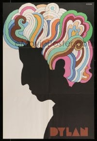 2g134 DYLAN 22x33 music poster '67 silhouette art of Bob by Milton Glaser!