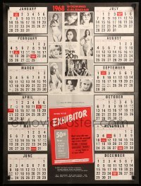 2g365 EXHIBITOR 18x24 booking calendar '68 Raquel Welch, Bergen, Berova, Bisset, sexy pin-up images!