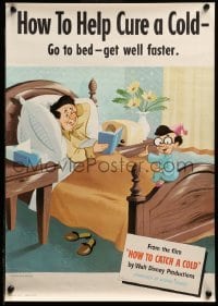 2g382 HOW TO CATCH A COLD 14x20 special '51 Walt Disney health class cartoon, go to bed!