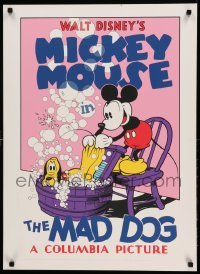 2g057 MAD DOG 23x31 art print '70s-80s Walt Disney, Mickey giving Pluto a laundry-bath!
