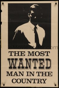 2g405 MOST WANTED MAN IN THE COUNTRY 23x35 special '60s cool shadowy art of a man with a tie!