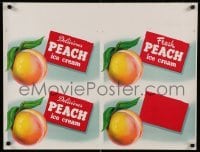 2g121 PEACH ICE CREAM 22x29 advertising poster '50 delicious and fresh, great fruit images!