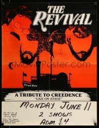 2g137 REVIVAL A TRIBUTE TO CREEDENCE 22x28 music poster '80s cool art, 100 minutes of free beer!