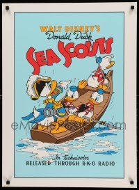 2g058 SEA SCOUTS 23x31 art print '70s-80s Disney, Donald Duck w/Huey, Dewy and Louie!