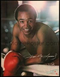 2g123 SUGAR RAY LEONARD 2 sided 19x25 advertising poster '81 cool boxing close up + others!