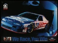 2g125 WE RACE YOU WIN 18x24 advertising poster '90s Ford Thunderbird with driver Dale Jarrett!