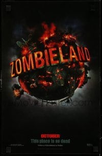 2g169 ZOMBIELAND teaser mini poster '09 this place is so dead, wild image of Earth!