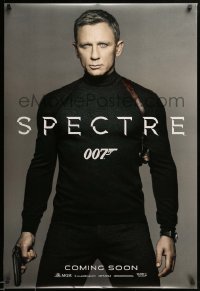 2g903 SPECTRE int'l teaser DS 1sh '15 cool image of Daniel Craig as James Bond 007 with gun!