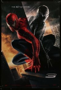 2g910 SPIDER-MAN 3 teaser DS 1sh '07 Raimi, the battle within, Maguire in red/black suits, textured