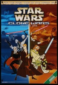2g246 STAR WARS: CLONE WARS 27x40 video poster '05 cartoon art of Obi-Wan and Anakin, volume 1!