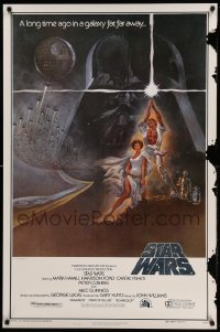 2g245 STAR WARS heavy stock 27x41 video poster '80s George Lucas classic epic, art by Tom Jung!