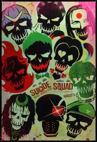 2g941 SUICIDE SQUAD teaser DS 1sh '16 Smith, Leto as the Joker, Robbie, Kinnaman, cool art!