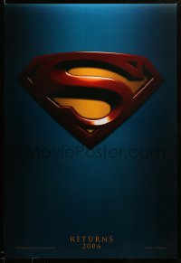 2g948 SUPERMAN RETURNS teaser DS 1sh '06 Bryan Singer, Routh, Bosworth, Spacey, cool logo!