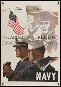 2g075 THEN AS NOW GUARDIANS OF FREEDOM 28x40 war poster '66 two sailors by Lou Nolan!