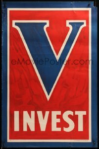 2g082 V 20x30 WWI war poster '17 red, white and blue art for Liberty Loan campaign, INVEST!