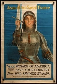 2g085 WOMEN OF AMERICA SAVE YOUR COUNTRY 20x30 WWI war poster '18 Joan of Arc by Haskell Coffin!