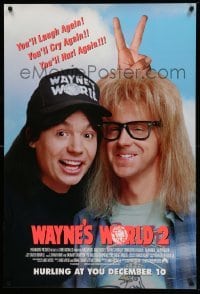 2g992 WAYNE'S WORLD 2 advance 1sh '93 Mike Myers, Dana Carvey, from Saturday Night Live sketch!
