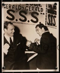 2h901 GUYS & DOLLS 2 candid 8.25x10 stills + letter '55 Rocky Marciano with Brando & Simmons!