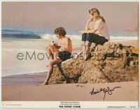 2j0077 PAPER CHASE signed color 11x14 still #8 '73 by Lindsay Wagner, who's relaxing on the beach!