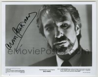 2j0427 ALAN RICKMAN signed 8x10.25 still '88 best close up as villain Hans Gruber from Die Hard!