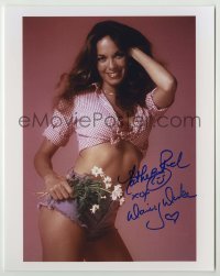 2j1067 CATHERINE BACH signed color 8x10.25 REPRO still '90s super sexy portrait in Daisy Duke outfit