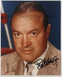2j1056 BOB HOPE signed color 8x10 REPRO still '80s head & shoulders portrait of the Hollywood star!