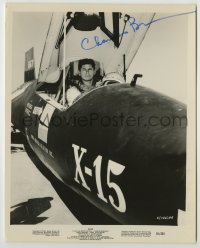 2j0466 CHARLES BRONSON signed 8x10.25 still '61 cool image in military test plane from X-15!