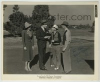 2j0467 CHARLES LANE signed 8x10 still + note '39 w/ others on golf course in News is Made at Night!