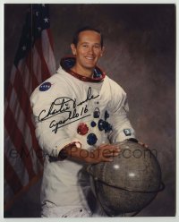 2j1069 CHARLIE DUKE signed color 8x10 REPRO still '90s great portrait of the NASA astronaut in suit!